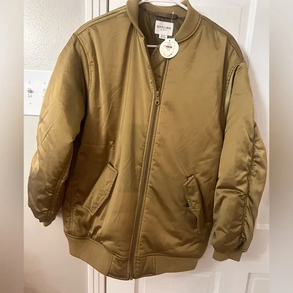 NWT OFFLINE by Aerie Women's Satin Bomber Jacket XS - Picture 10 of 13